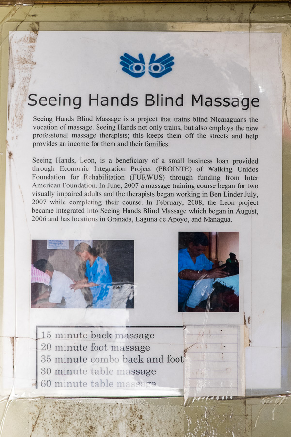 seeing hands blind massage nicaragua