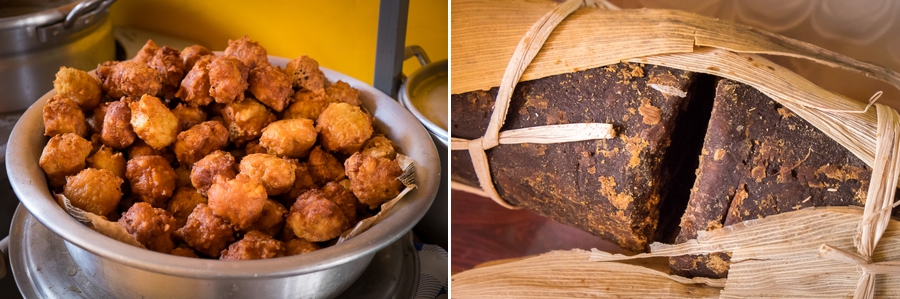 Salvadoreño desserts postres Buñuelos y miel de panela