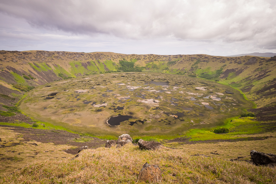 Rano Kau crater and wetlands from the Vai Atare lookout - Easter Island | Isla de Pascua | Rapa Nui