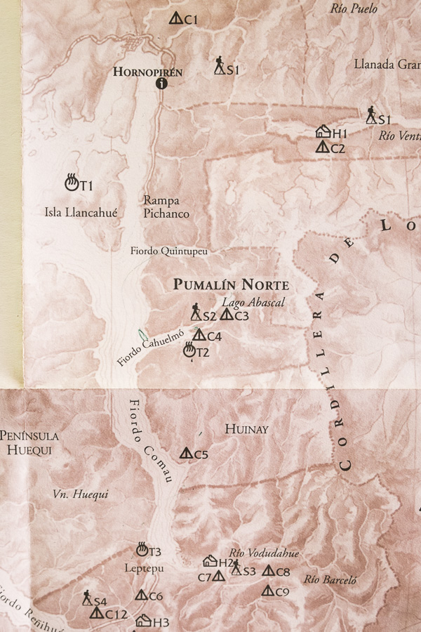 Pumalín Park and the Comau Fjord map