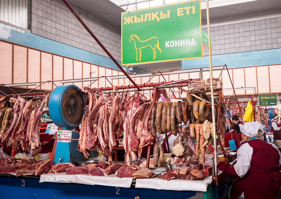 horse meat section -Green Bazaar - Almaty - Kazakhstan