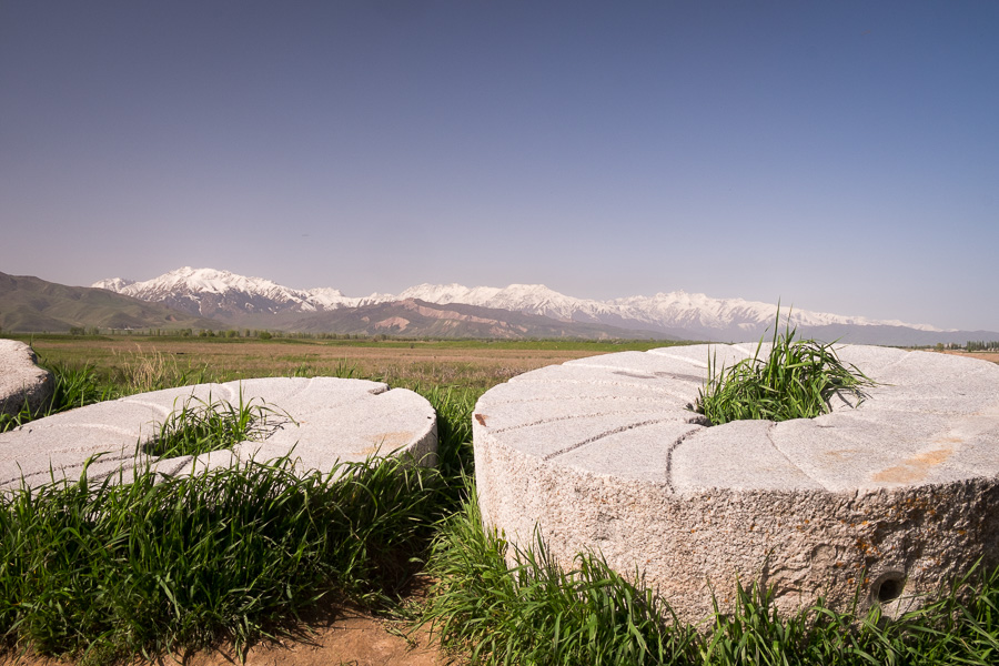 Giant millstones - Buruna Tower - Kyrgyzstan