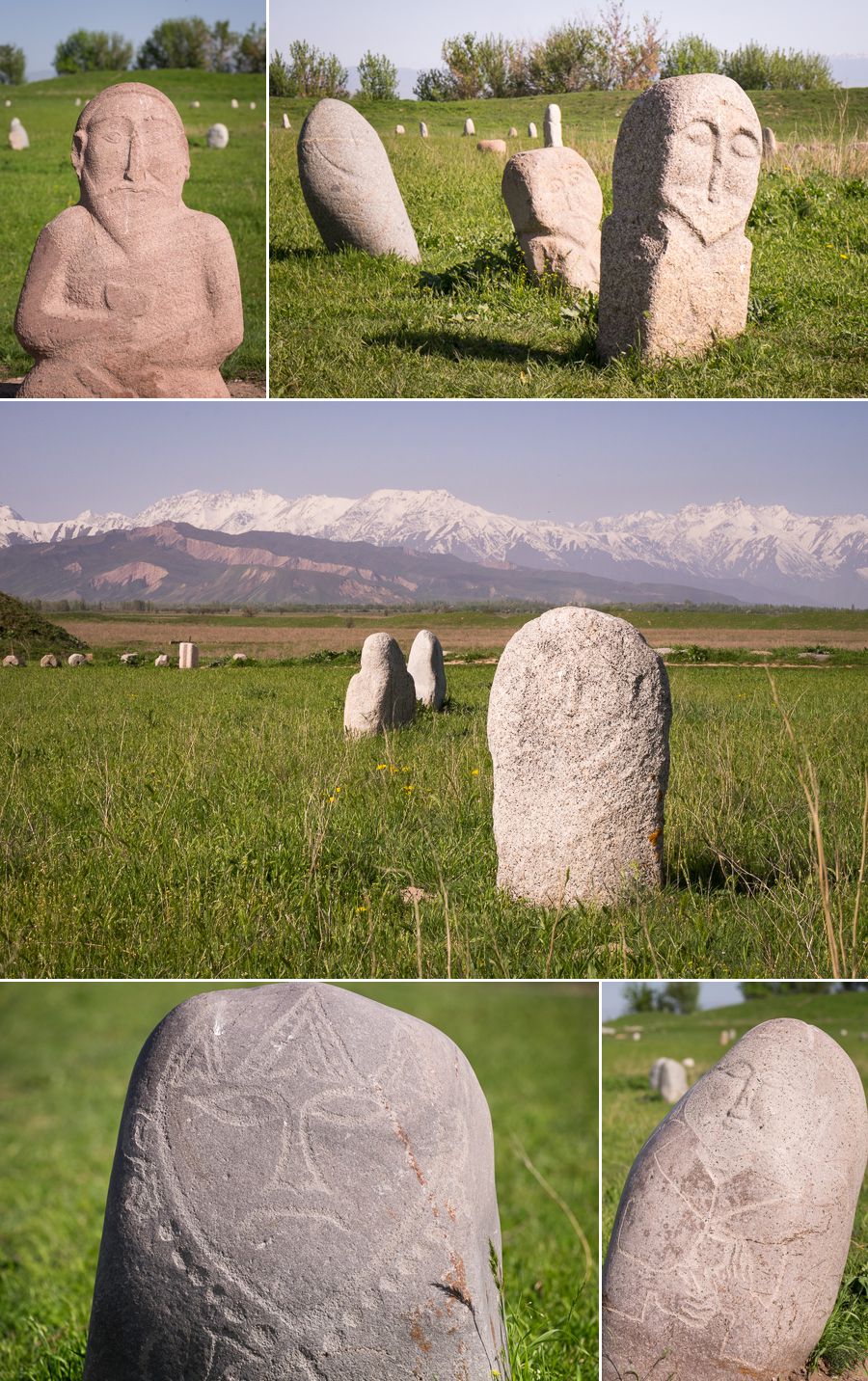stone sculptures and monuments from the Turkic nomads - Buruna Tower - Kyrgyzstan