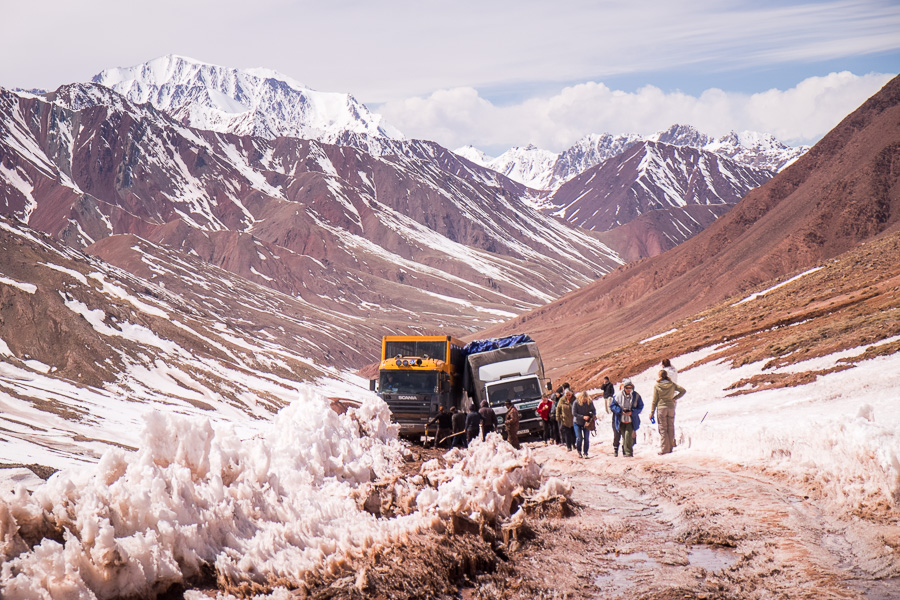 Pamir Highway - no-mans-land between Kyrgyzstan and Tajikistan