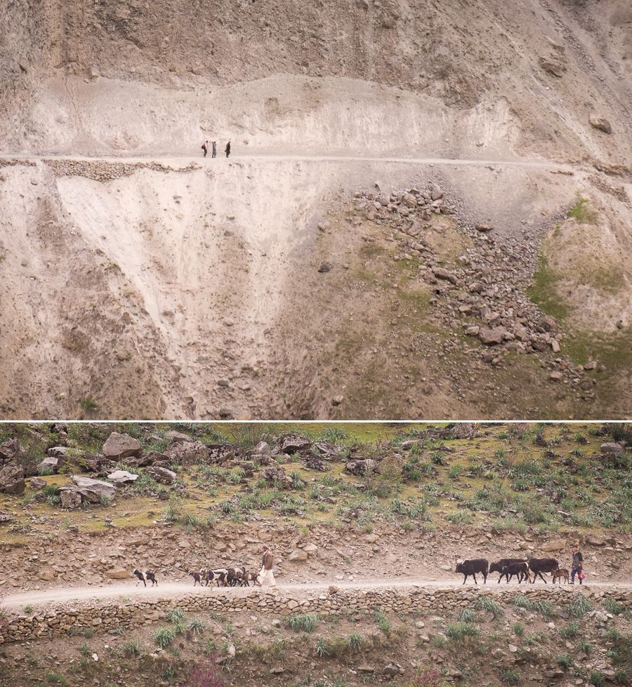 The view across to Afghanistan - people in the middle of nowhere - from Tajikistan