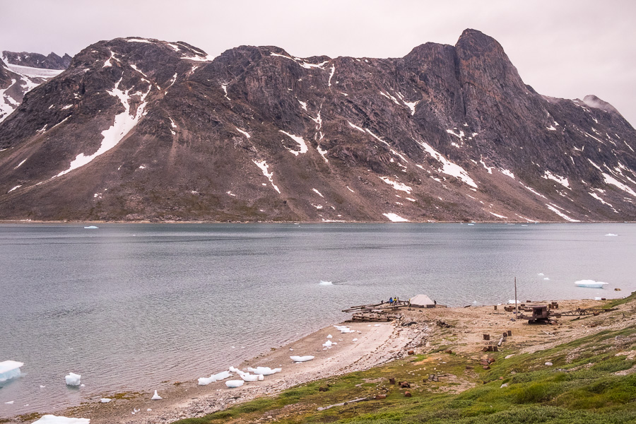 Wide view of our campsite at Bluie East Two and looking across the Sermiligaaq Fjord