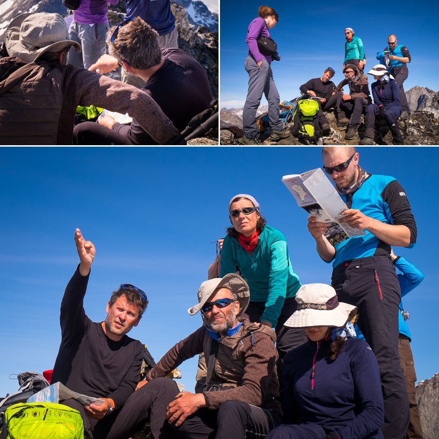 Our guide showing a group of my trekking companions on the map the route we'd hiked