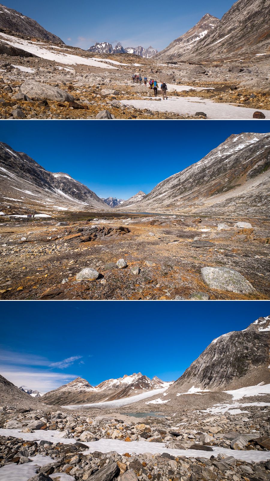 Different views as we crossed the pass from the Tunup Kua Valley to the Tasiilap Nua Valley