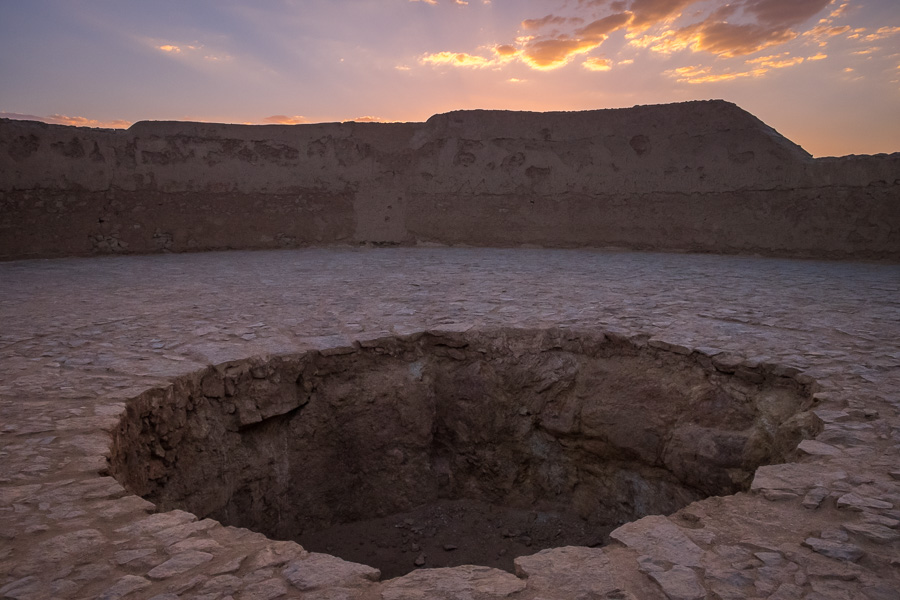 Pit where they put the bodies - Zoroastrian Towers of Silence - Yazd - Iran