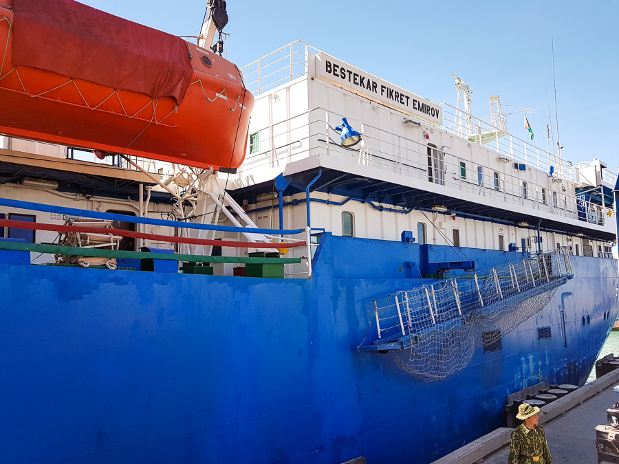 The ferry to take us from Turkmenistan to Azerbaijan