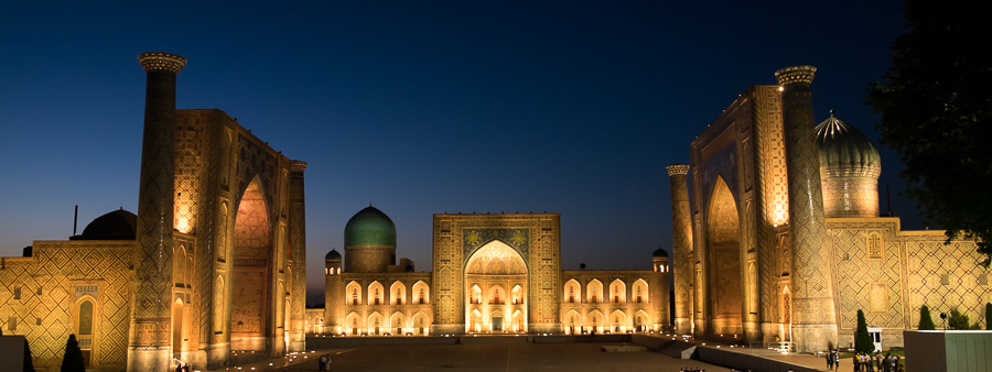 The Registan at night - Samarkand - Uzbekistan