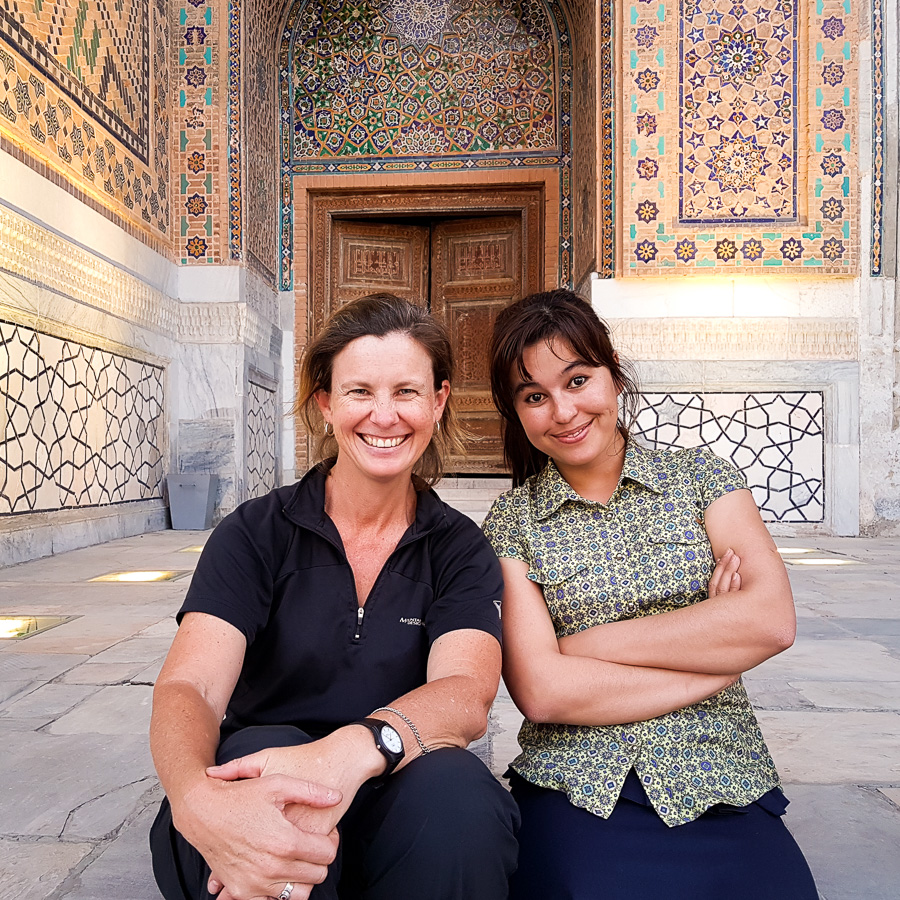 Making friends at the Registan - Samarkand - Uzbekistan