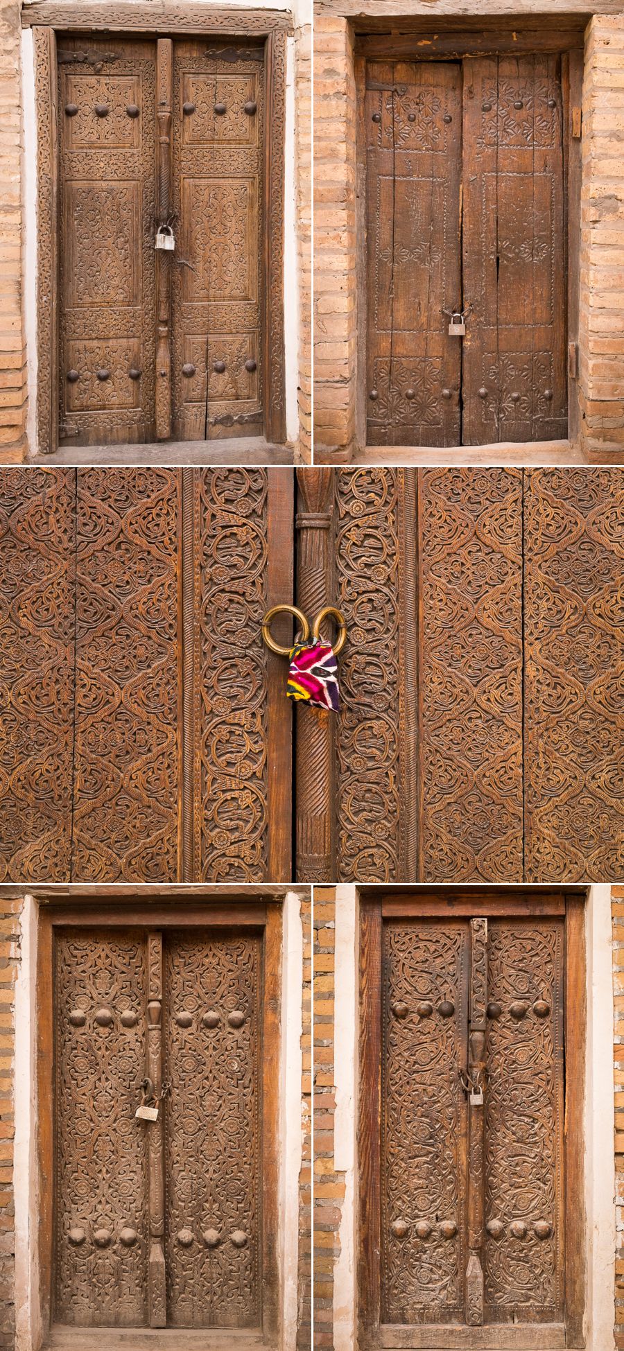 Highly decorated doors - Khiva - Uzbekistan