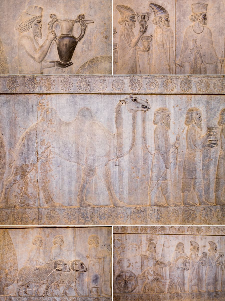 Motifs depicting everyday life - Apadana stairway - Persepolis - Iran