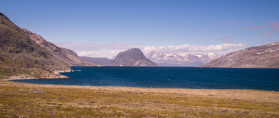 Looking back up the fjord in the direction of Narsarsuaq. Near Narsaq, South Greenland