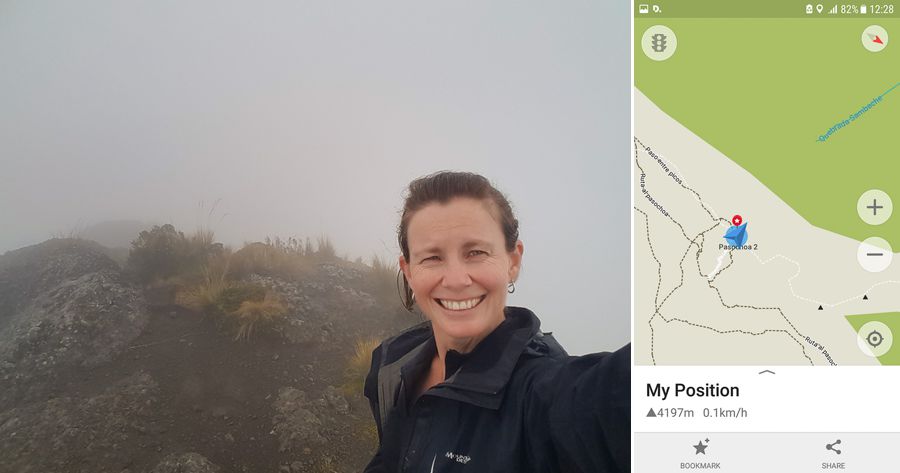 Me at the very foggy summit of Volcán Pasochoa near Quito, Ecuador