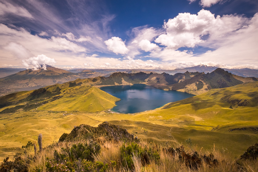 View Laguna Caricocha from the summit of Fuya Fuya near Otavalo, Ecuador