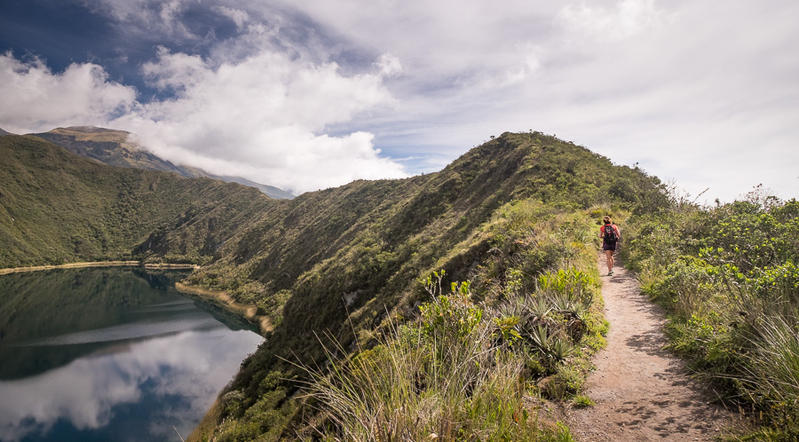 My Argentinean room-mate hiking the the trail around Laguna Cuicocha near Otavalo, Ecuador