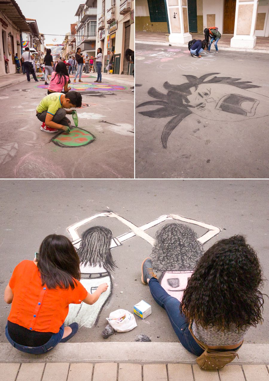 Young people creating street artist - Festival Internacional de Artes Vivas Loja 2017