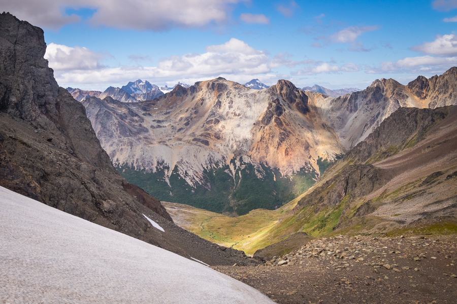 View to the other side of the pass above Laguna Encantada near Ushuaia, Argentina