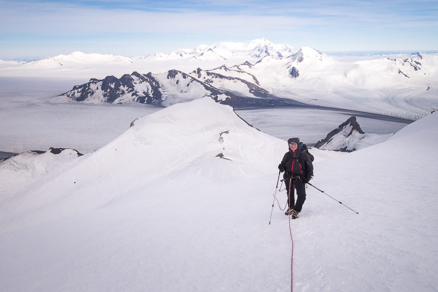 Anita waiting behind me on one of our rest stops - Gorra Blanca - South Patagonia Icefield Expedition - Argentina