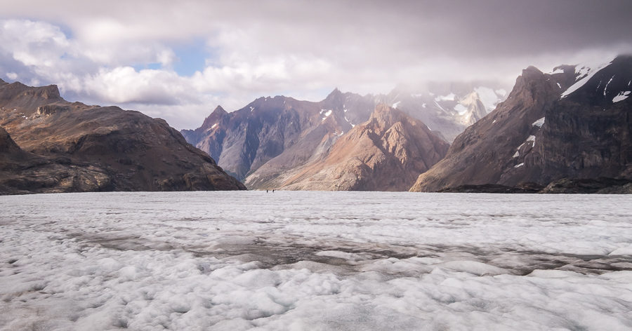 Looking back across the flat icefield towards where we'd come from - South Patagonia Icefield Expedition - Argentina