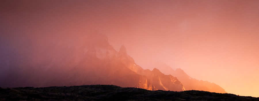 A rainy dawn at the Torres del Paine National Park