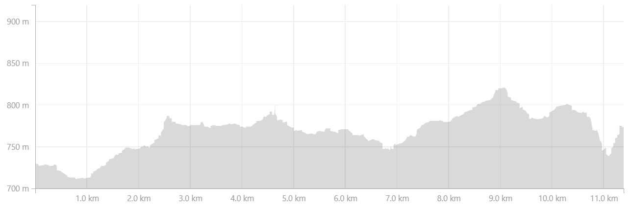 Altitude profile of Day 1 of Shadow of Vatnajokull from Strava