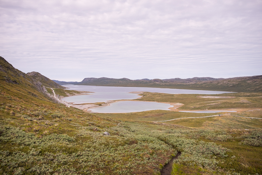 Aajuitsup Tasia lake as seen from the trail ascending the hill in front of the Russell Glacier, Kangerlussuaq, West Greenland