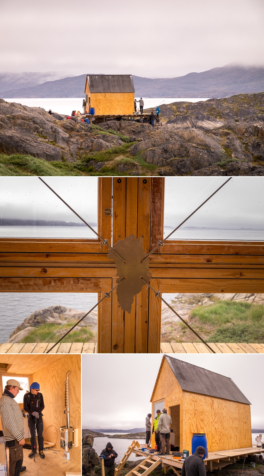 Images of the hut being fitted out by the students of DTU