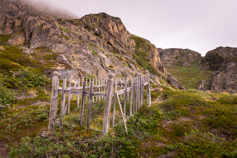 Old grave at the site of Qerrortusoq - on the trail from Assaqutaq to Sisimiut, West Greenland
