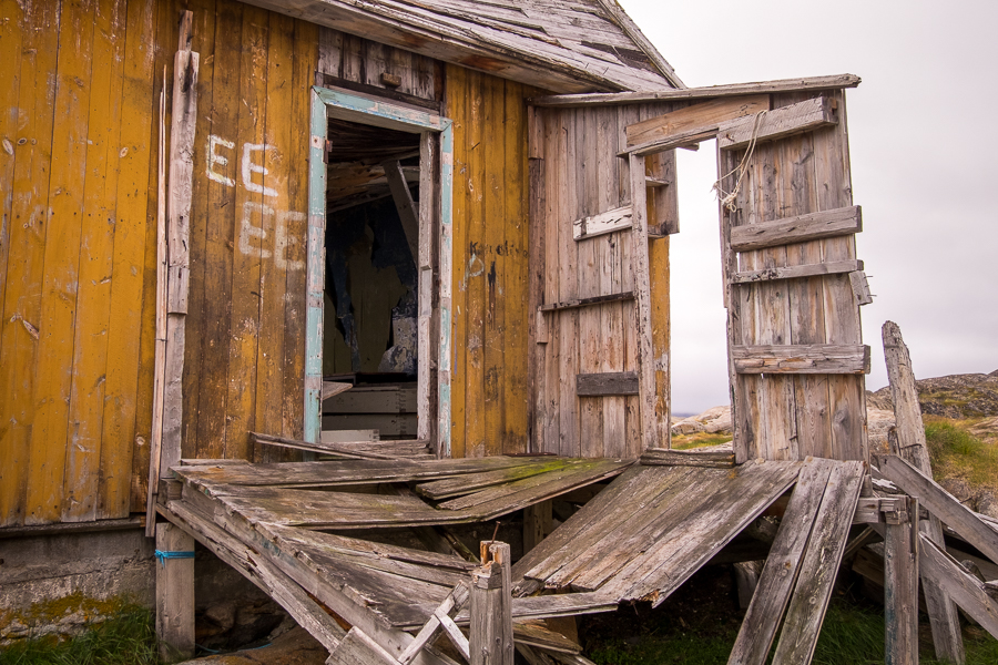 Derelict porch of a house in Assaqutaq near Sisimiut - West Greenland