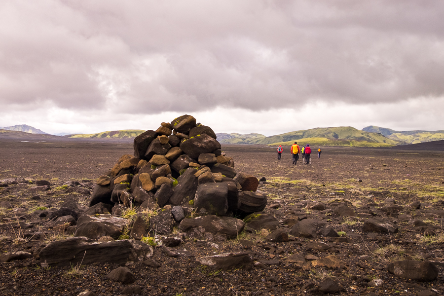 Stone wayfinding cairn from the 9th century- Volcanic Trails - Central Highlands, Iceland