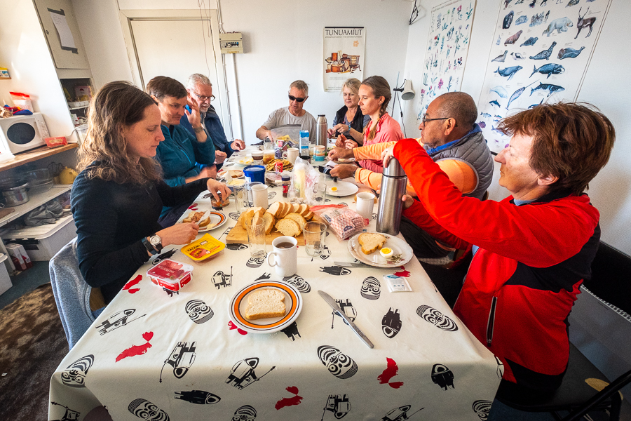 Breakfast on an Icelandic Mountain Guides tour - East Greenland
