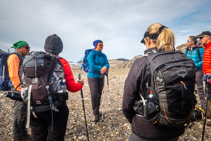 Our guide explaining about the Reindeer Fence - Kulusuk Island - East Greenland