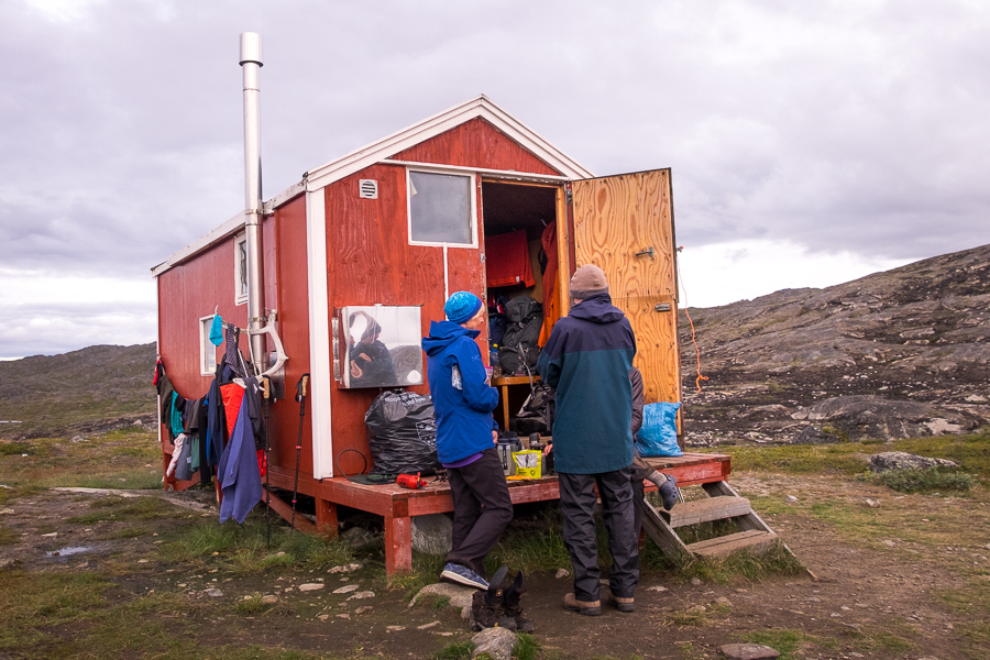 Cooking dinner outside the Ikkattooq Hut - Arctic Circle Trail - West Greenland