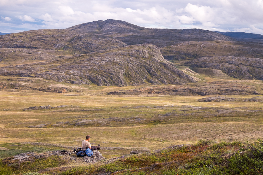 Rob looking for Musk Oxen from a high vantage point - Arctic Circle Trail - West Greenland