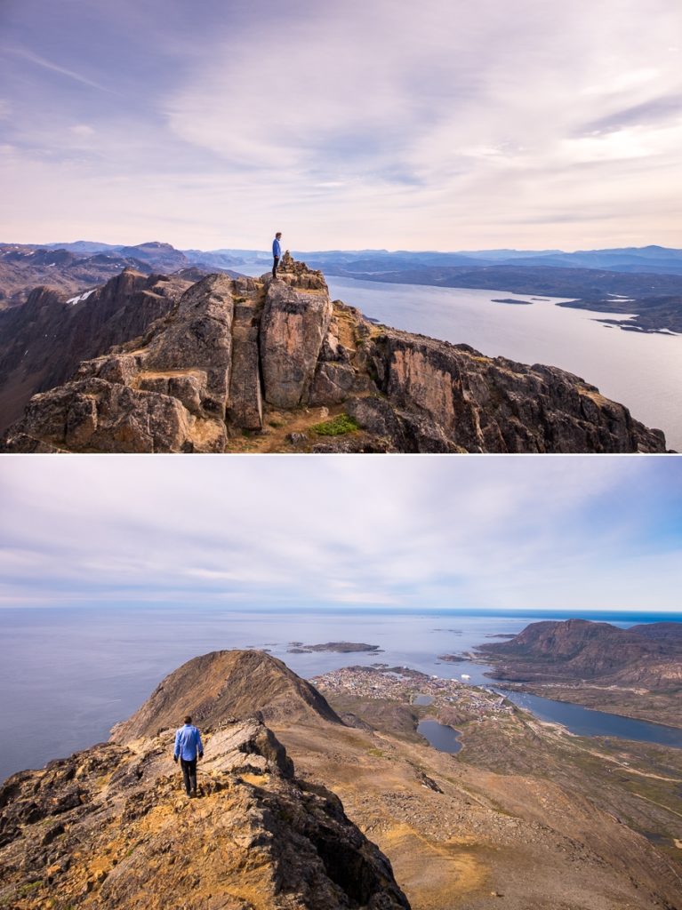 Views from the summit of Nasaasaaq mountain - Sisimiut, West Greenland