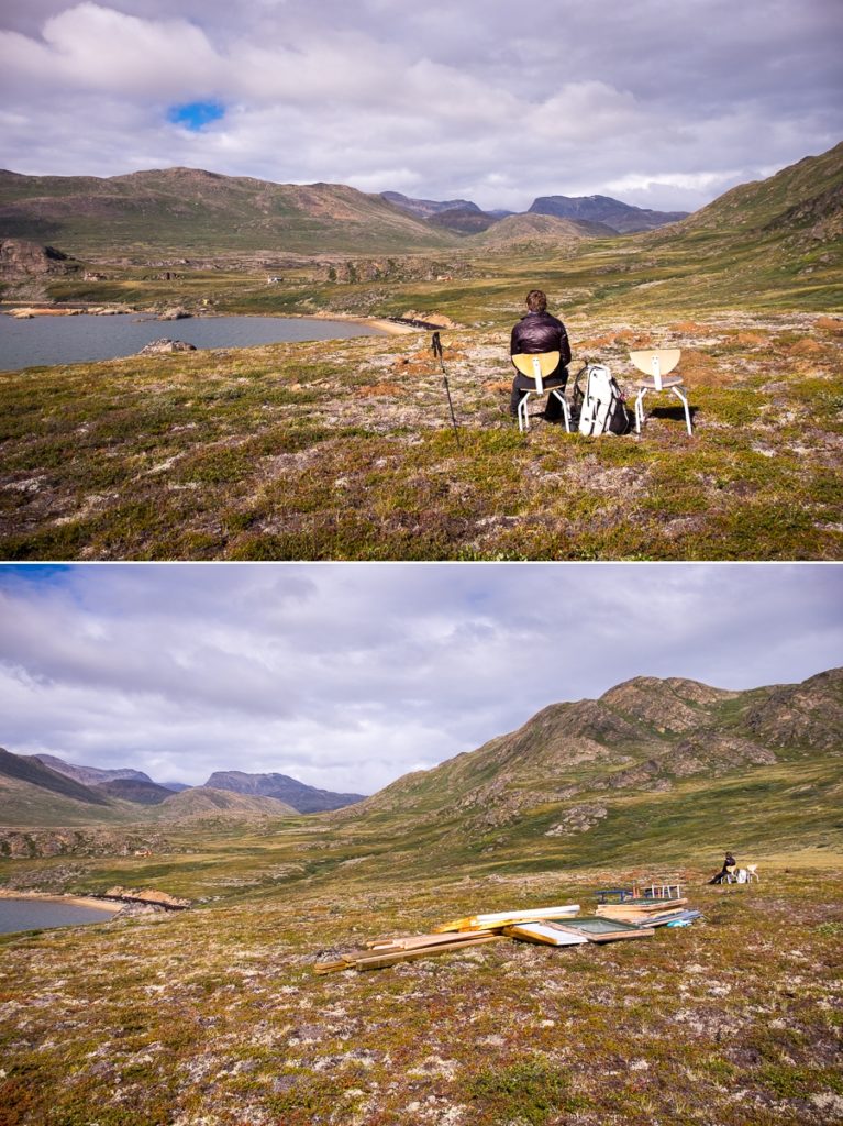 Taking in the view beside a yet to be constructed house near the Kangerlusarsuk Tulleq Nord Hut - Arctic Circle Trail - West Greenland