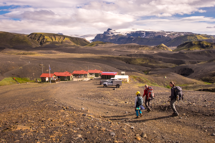 Approaching Botnar Hut in Emstrur - Laugavegur Trail - Icelandic Highlands