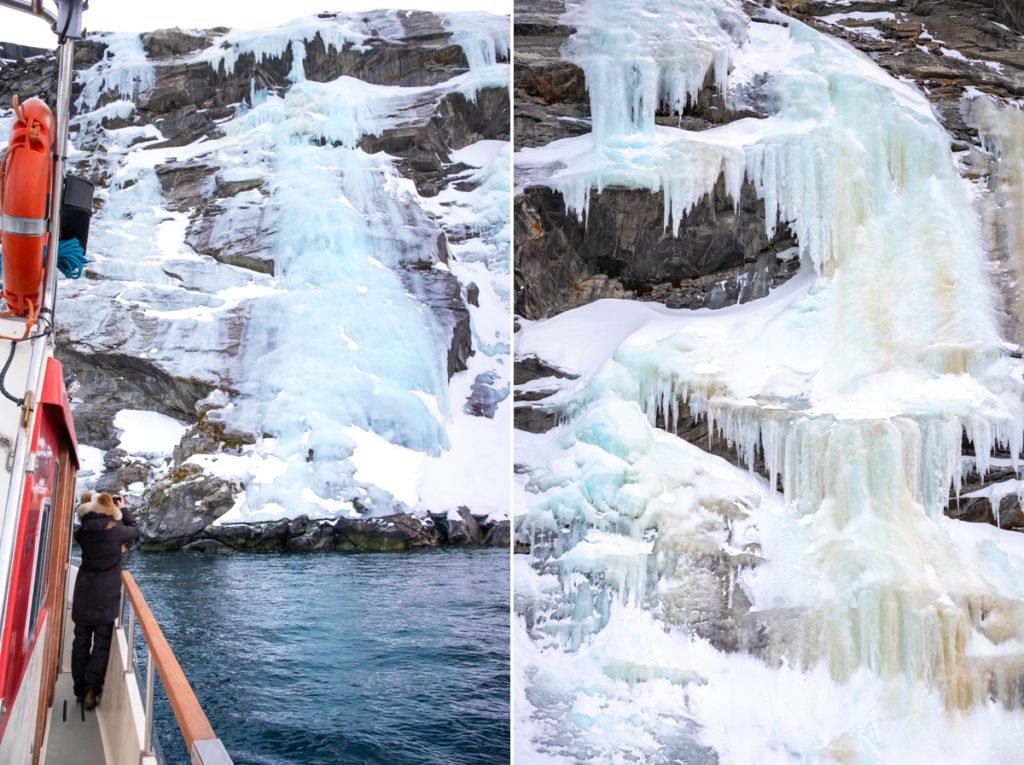 Sermitsiaq's frozen waterfall near Nuuk, West Greenland