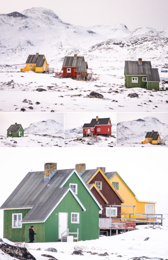 Some of the bright, colourful houses of Qoornoq - Nuuk Fjord - West Greenland