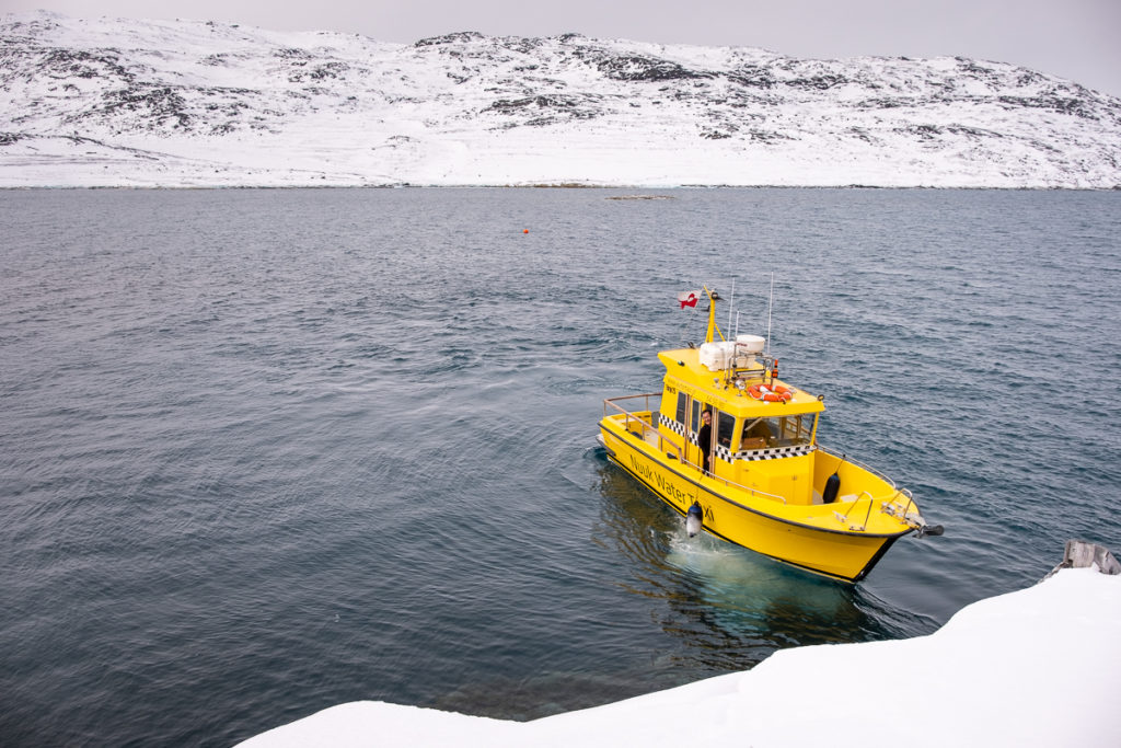 Nuuk water taxi in Nuuk Fjord near Qoornoq - West Greenland