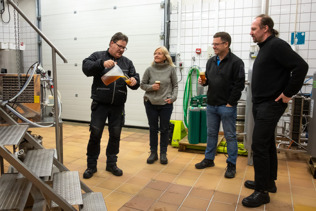 First beer tasting on the Godthaab Bryghus brewery tour - Nuuk - West Greenland