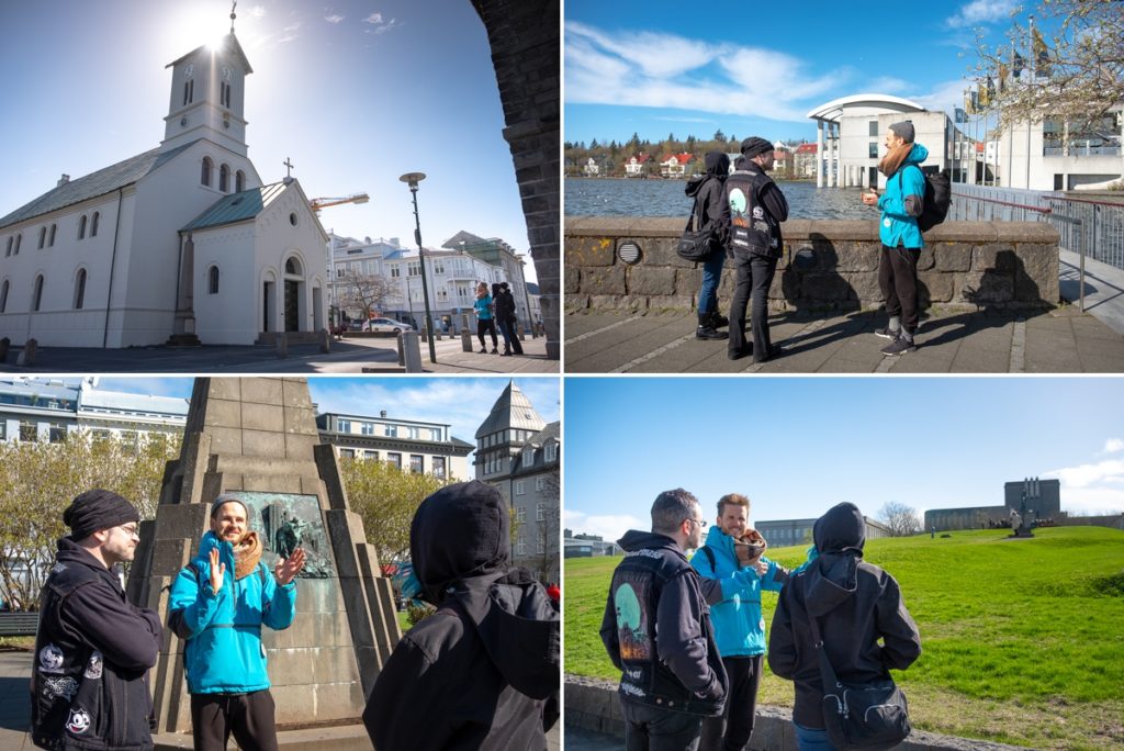 Various sites along the Walk with a Viking Tour with Your Friend in Reykjavik, Iceland