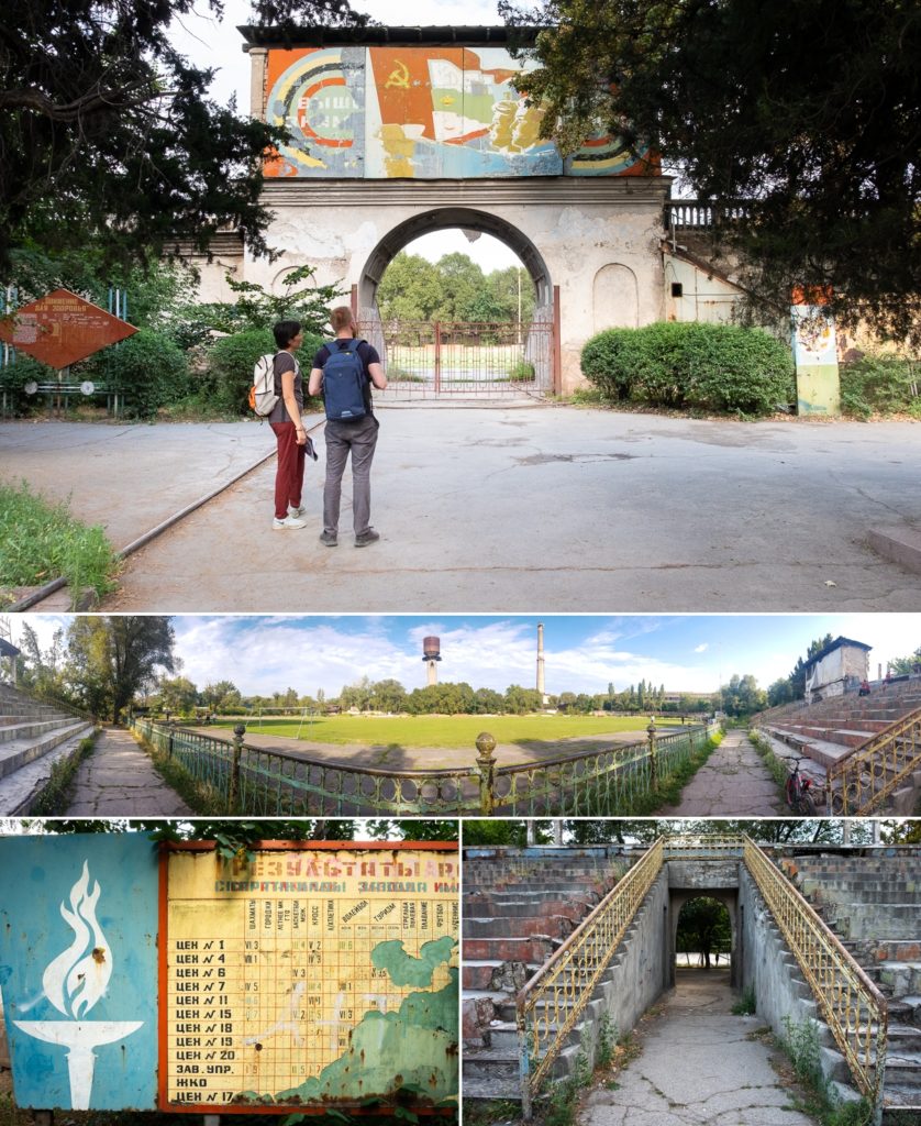 Images from outside and inside the stadium built by Interhelpo - Bishkek