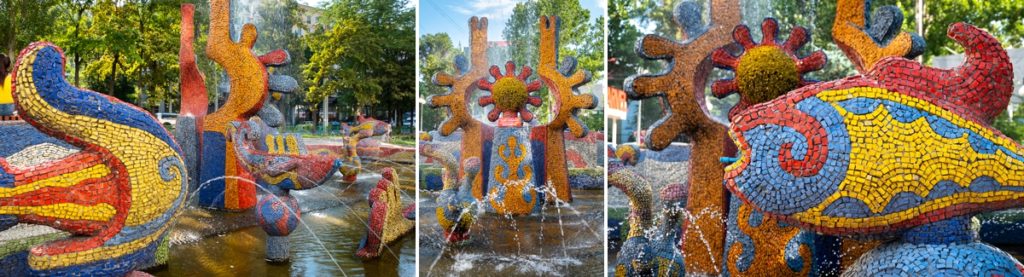 Sun and fish of the Sunny Fish Fountain - Bishkek