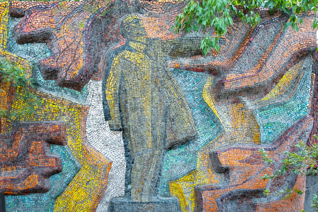 Lenin figure in the Lenin is with us mosaic - Bishkek