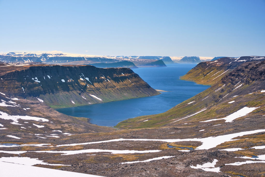 View of Veiðileysufjörður from Hafnarskard pass - Hornstrandir-Iceland