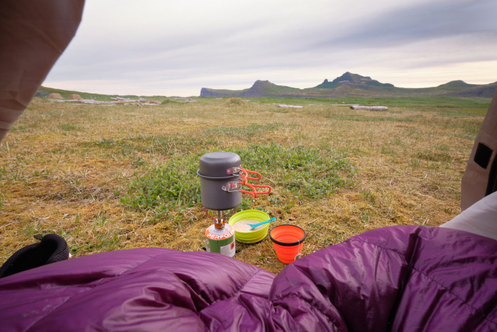 view of the horn from my tent - Hornvík campsite - Hornstrandir - Iceland